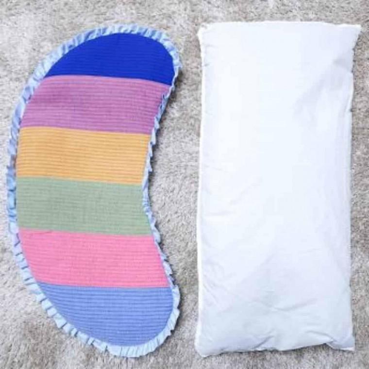 유아베개 수면베개 반달 대 베개 블루