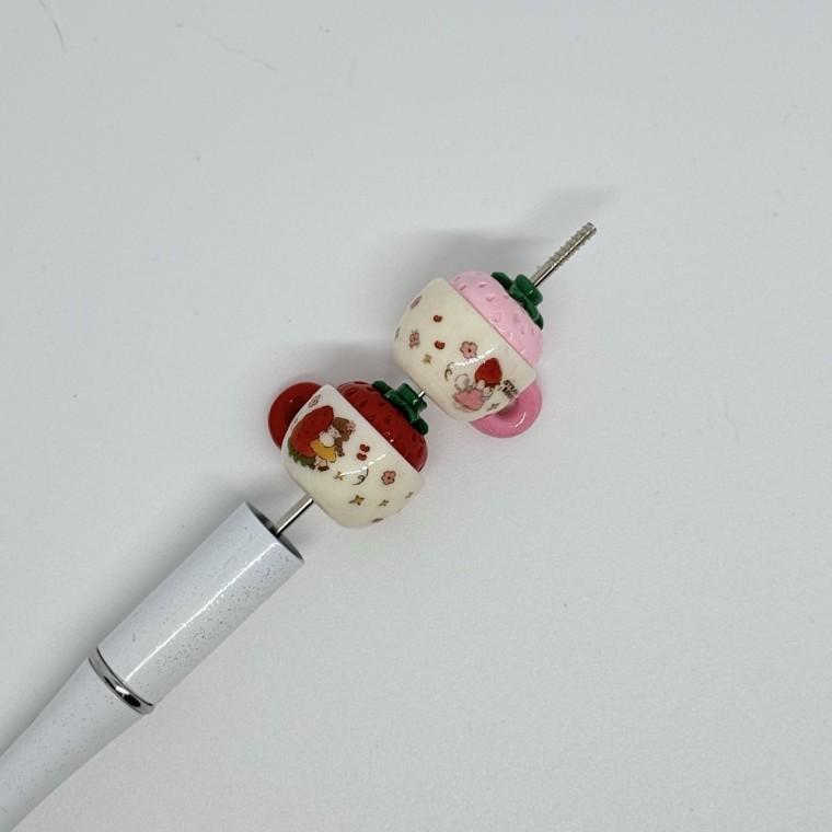 볼펜꾸미기 볼꾸 동대문 꾸미기 DIY 캐릭터 알록달록 미니 파츠 딸기 머그컵 컵 스트로베리 킹스베리