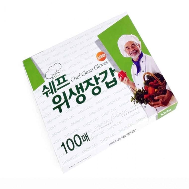쉐프 위생장갑 100매 주방위생장갑 위생일회용장갑 1회용장갑 김장장갑