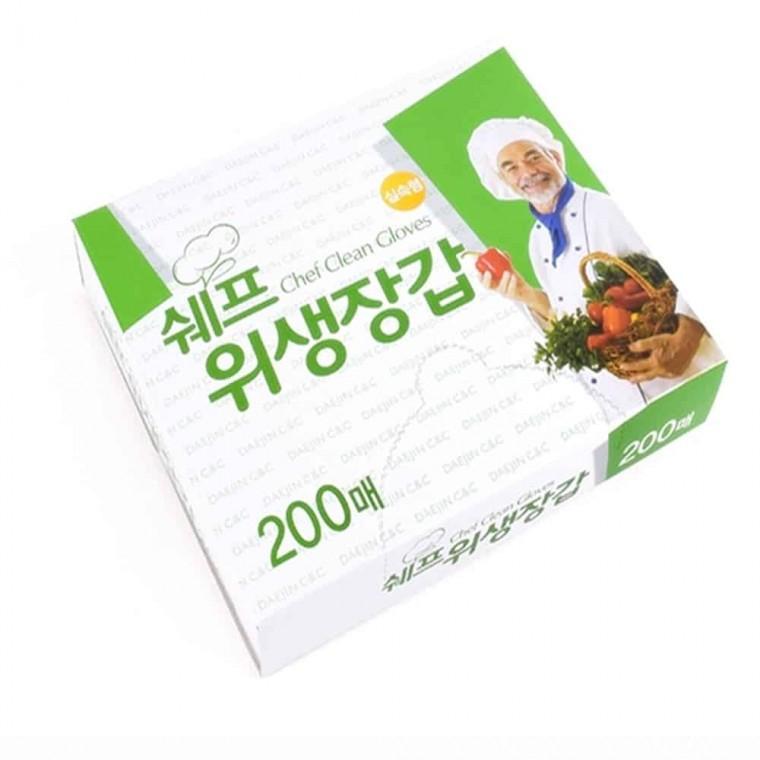 쉐프 위생장갑 200매 위생용장갑 청소장갑 일회용위생장갑 식당장갑