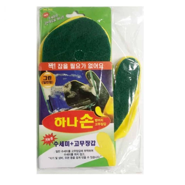 벙어리장갑 그린 수세미 주방청소도구 고무장갑수세미 수세미고무장갑 수세미장갑