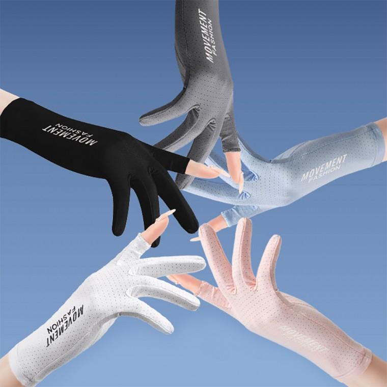 오픈 핑커 미끄럼 방지 메쉬 소재 통풍 여성 스판 장갑
