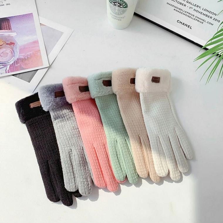 와플패턴 보온 스마트터치 여자 겨울철 퍼장갑 6color
