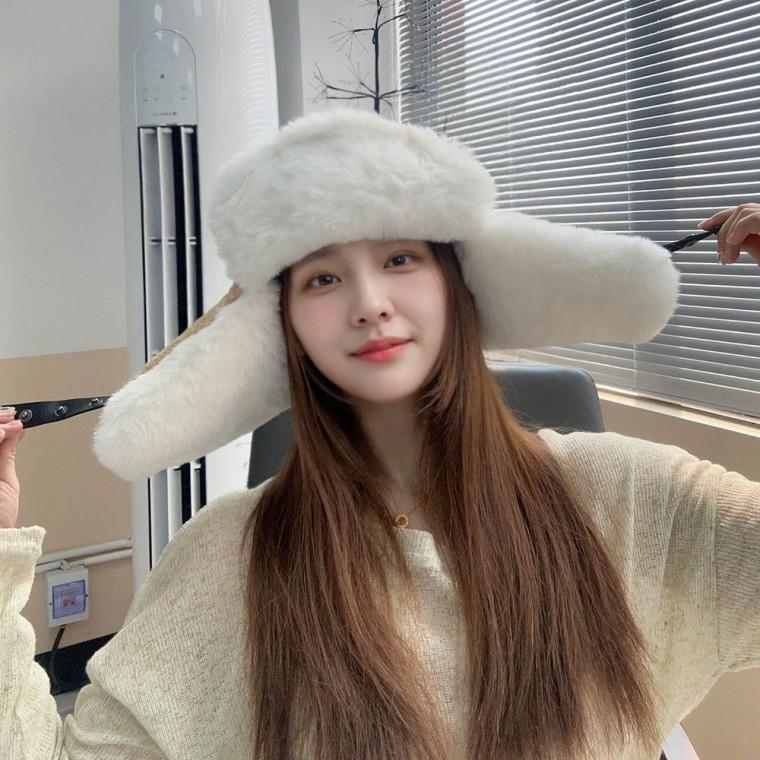 뽀글뽀글 귀달이 군밤모자 귀도리모자 겨울모자 여자겨울모자 (브라운)