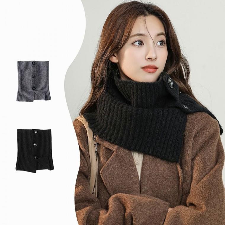 넥워머 겨울넥워머 겨울 니트 여자 목토시 2color 버튼