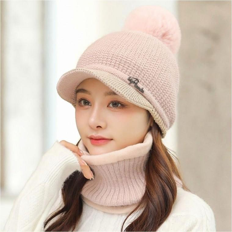넥워머 5color 챙있는 니트비니 겨울 여자 세트 왕방울