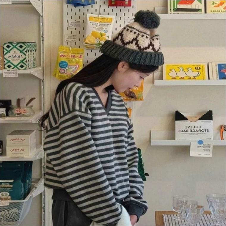 포근 모자 방울비니 빈티지 굵은짜임 니트모자 겨울