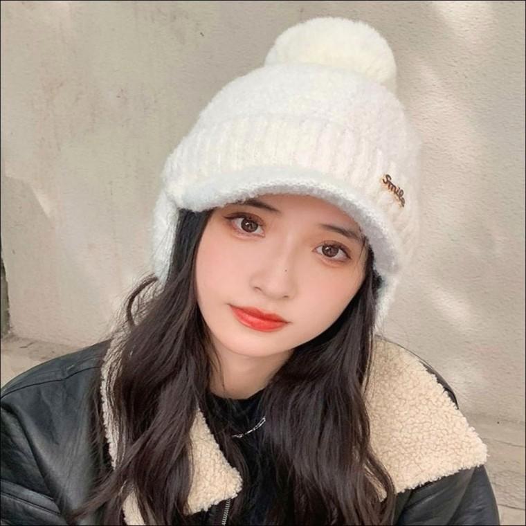 귀달이 비니 여자 방울모자 겨울 4color 귀도리 니트모자
