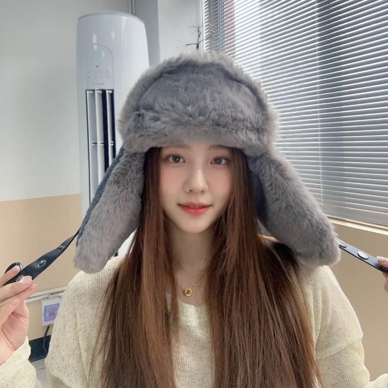 뽀글뽀글 귀달이 군밤모자 여자겨울모자 방한모자 그레이
