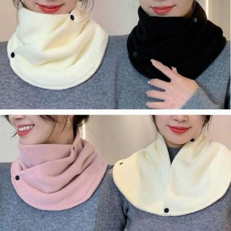 단추 단추 넥워머 겨울선물 목도리 숄 플리스 머플러 숄넥워머 숄 단추 이중 머플러 목도리 스카프