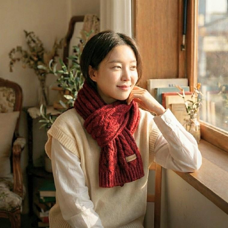 여자 겨울 왕 꽈배기 니트 목도리 두꺼운 커플 머플러 졸업식 입학 선물 꽃샘추위