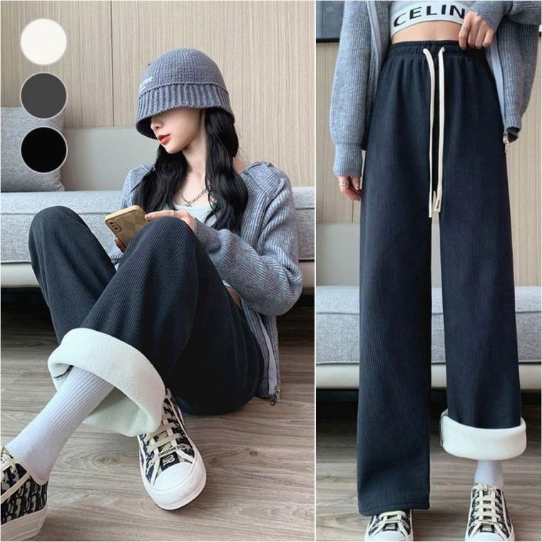 여자 골덴 와이드 기모팬츠 3color 겨울 여자바지 팬츠