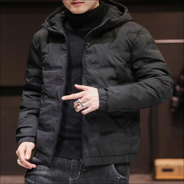 남자 엠보 남자숏패딩 겨울점퍼 2컬러 후드패딩