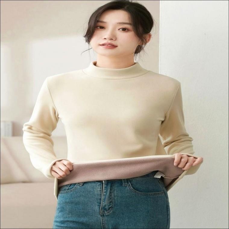 반목티 겨울 하프넥 플리스 여자 포근 기모안감 3color