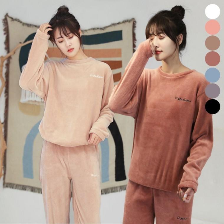 파자마 여자 겨울 수면잠옷 편한 극세사 포근한