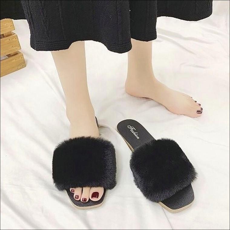 실외화 퍼 트리밍 사무실 슬리퍼 여자 겨울 털슬리퍼 실내화