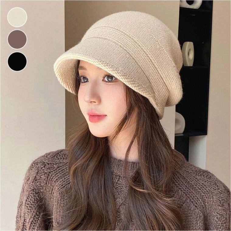 방한모자 캡비니 여자비니 니트 겨울 중년