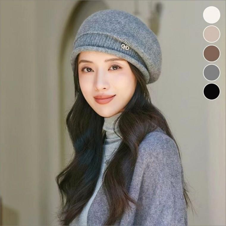 중년여자 겨울모자 베레모 니트 빵모자 여자