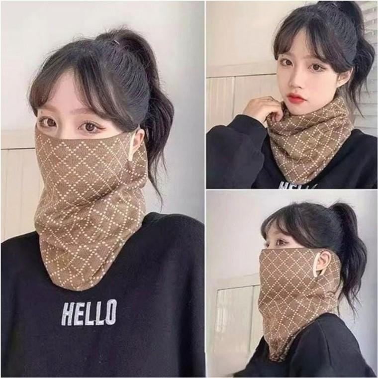 여자 겨울 넥워머 목토시 니트 안면마스크 방한 패션 헤어밴드