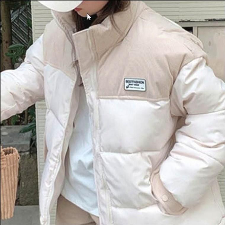 4color 겨울 포인트 아우터 숏 코듀로이 점퍼 아우터 학생 패딩 여자