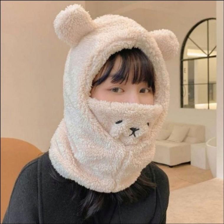 귀달이 뽀글이 토끼 귀여운 겨울 털모자 바라클라바 방한 곰돌이