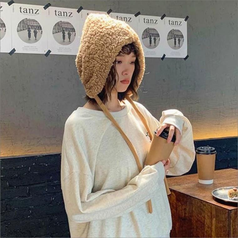 여자 뽀글이 귀달이 모자 끈모자 벙거지 겨울 버킷햇