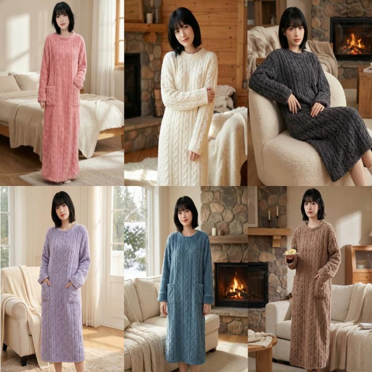 유니바운드 홈웨어 겨울잠옷 임산부원피스 여성원피스 임산부잠옷 실내복 여자잠옷 파자마파티 여성실내복