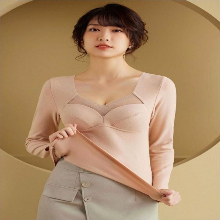피치기모 이너웨어 캡내장 브라내의 겨울내복 여자