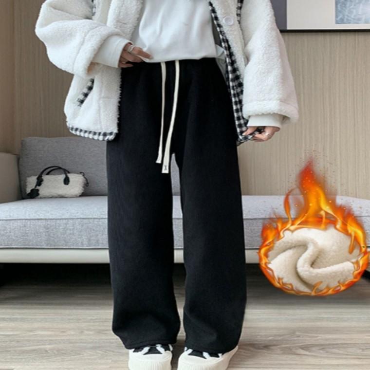 겨울 여자 코듀로이 일자 트레이닝팬츠 기모바지 포근