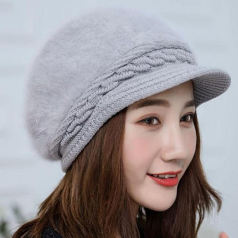 따뜻한 패션 털모자 방한 여성 모자 겨울 앙고라 니트캡