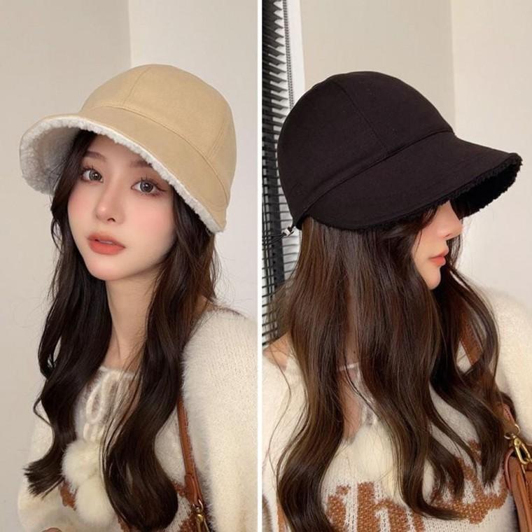 여성 겨울철 따뜻한 뽀글이 안감 데일리 버킷햇 모자
