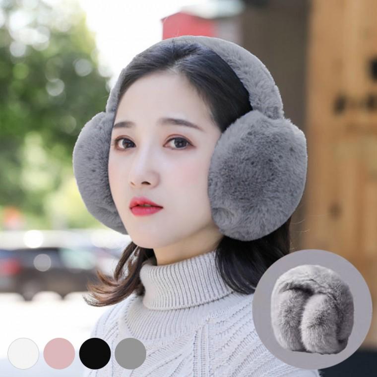 보들보들 겨울 휴대하기 좋은 포근한 털 폴딩 귀마개