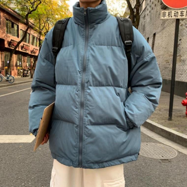남성 겨울 방한 심플 카라 포켓 패딩 자켓 재킷 점퍼