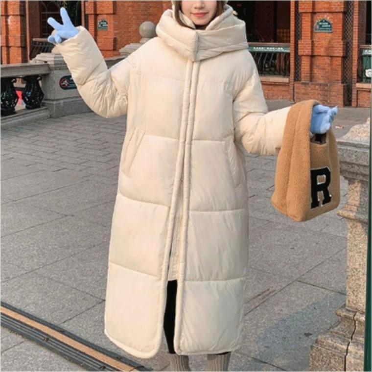 겨울 캐주얼 데일리 아우터 후드 롱패딩 점퍼 여자 2color
