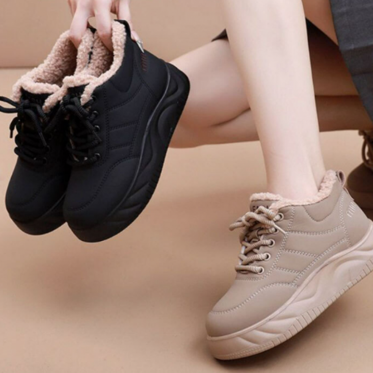 여성 양털 안감 스니커즈 방한 겨울 운동화