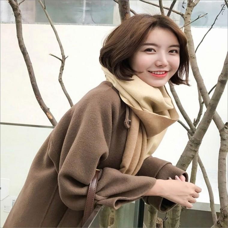 여자 스카프 겨울목도리 숄 머플러 넥워머 양면 배색