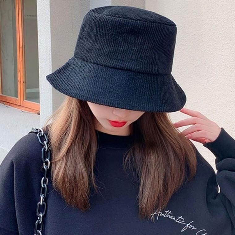 방한 골덴 겨울 벙거지모자 버킷햇 코듀로이 여자