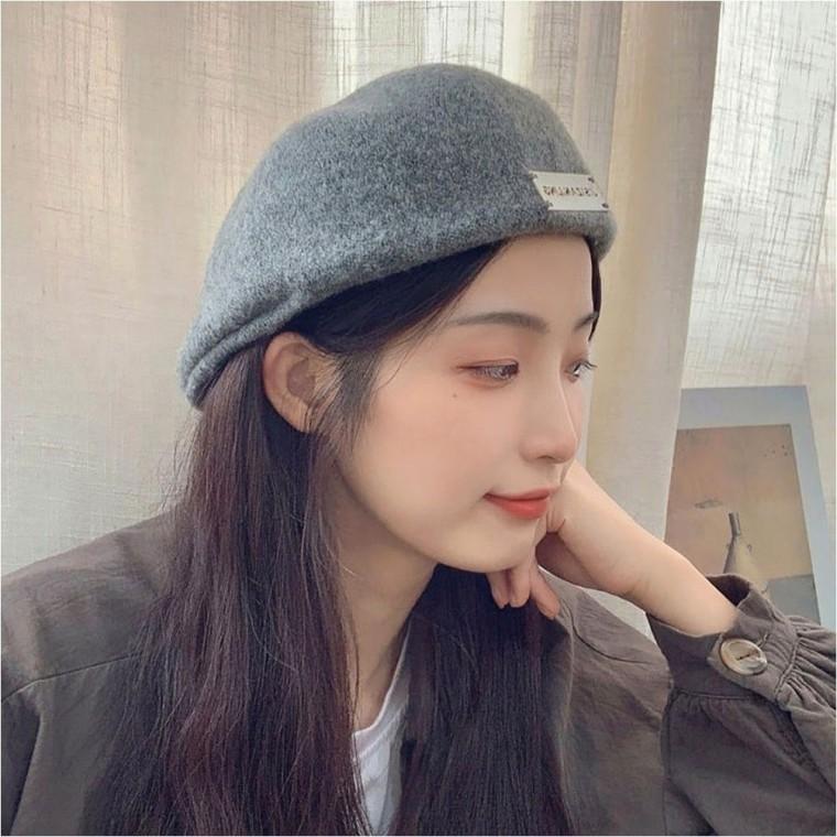 빵모자 겨울 메탈 4color 베레모 여자 니트 화가모자 포인트
