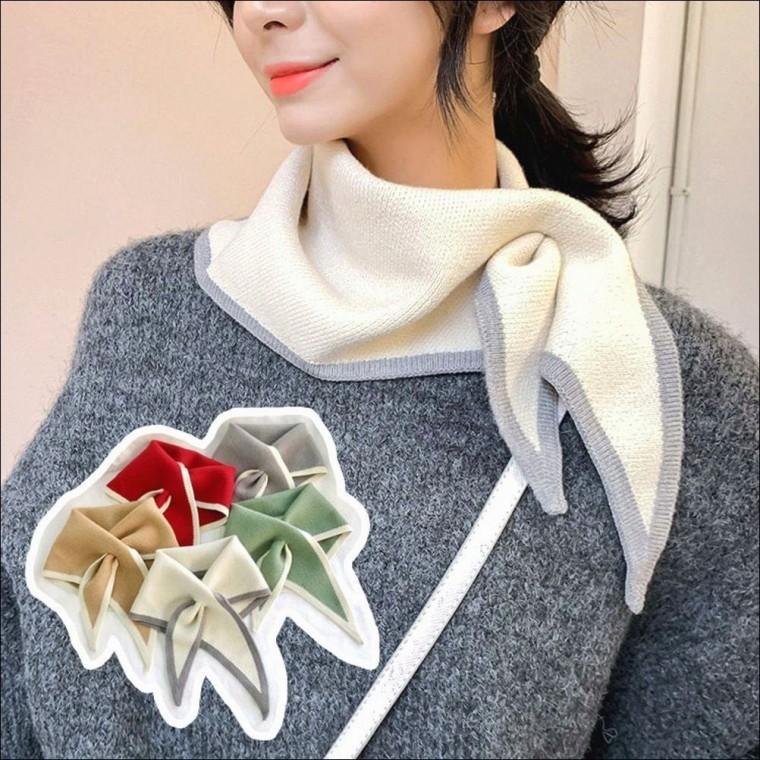 겨울 쁘띠스카프 방한템 미니목도리 니트 포인트