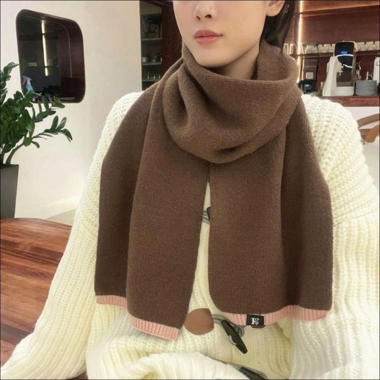 목도리 쁘띠머플러 겨울 단색 여자 미니스카프
