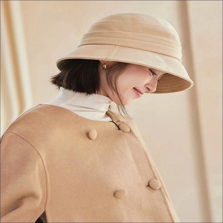 겨울모자 중년여자 버킷햇 엄마선물 벙거지모자