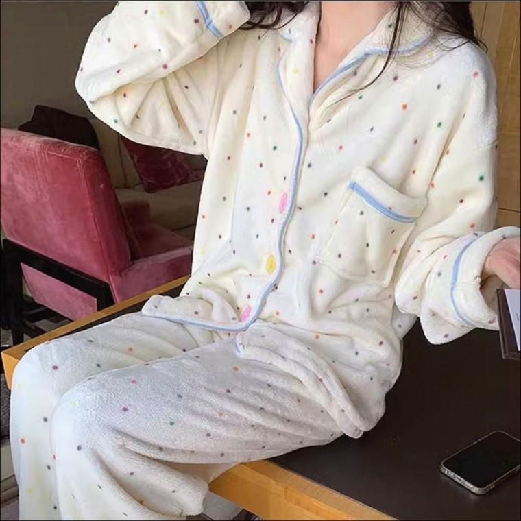 여자잠옷 극세사 파자마세트 홈웨어 겨울 수면잠옷 포근한