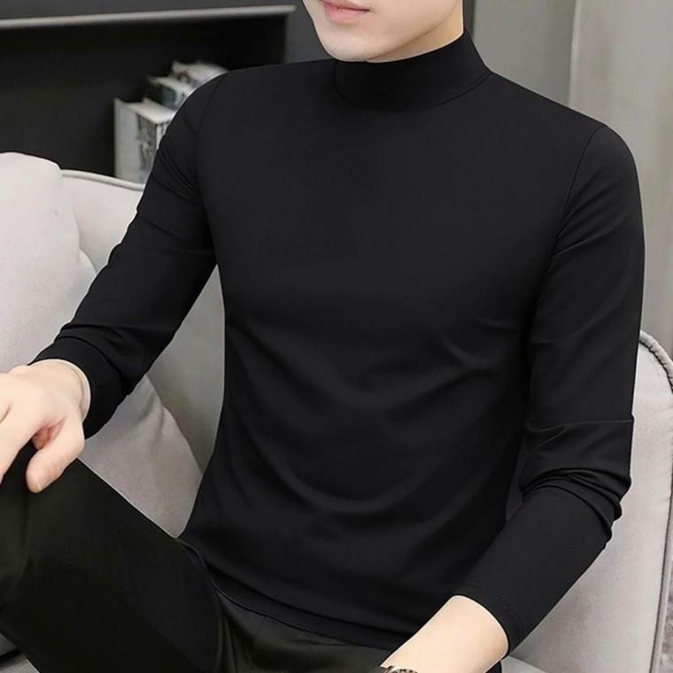 겨울 반폴라티 이너티 티셔츠 남자 베이직 무지 반목 4color
