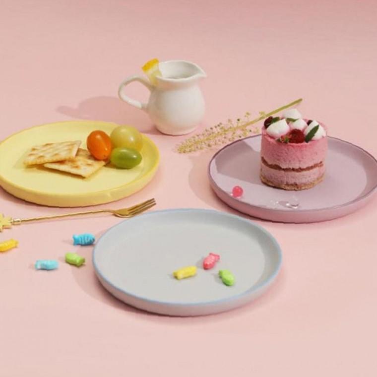 상큼 매트컬러 안심 도자기 접시 15cm 1P 디저트