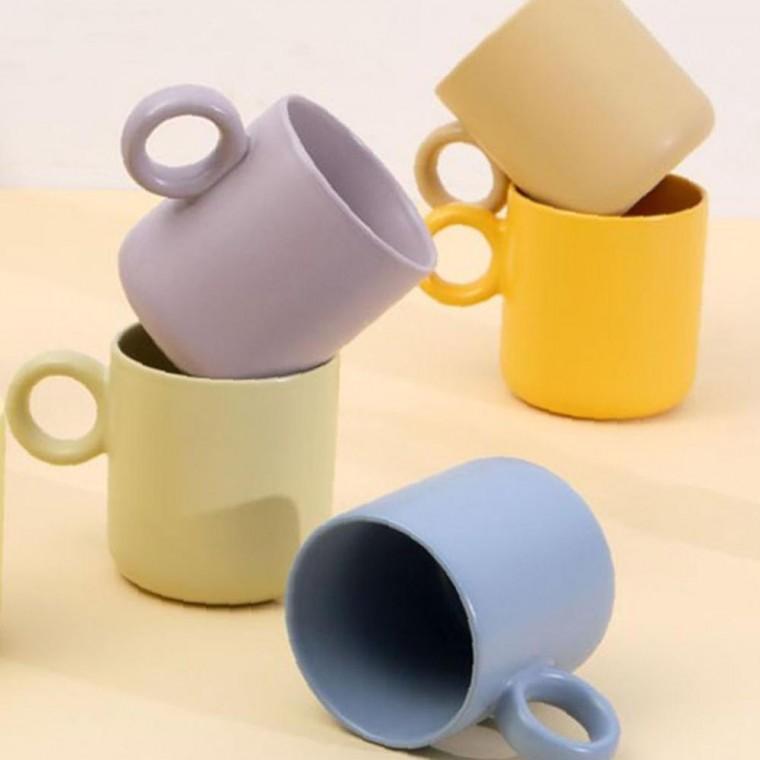상큼 매트컬러 소프트 도자기 350ml 1P 물컵 머그잔