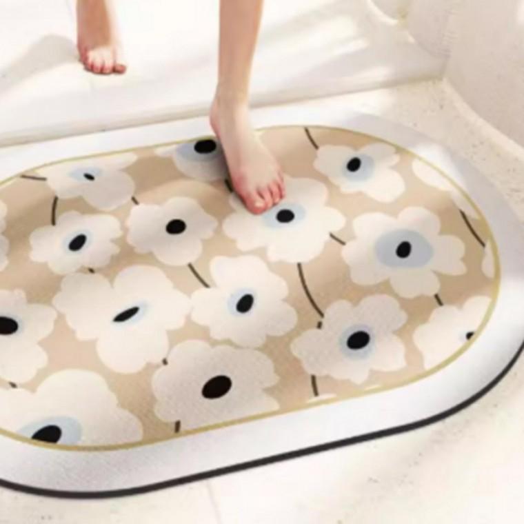 매트 발닦이 인테리어 플라워 물흡수 규조토 빨아쓰는