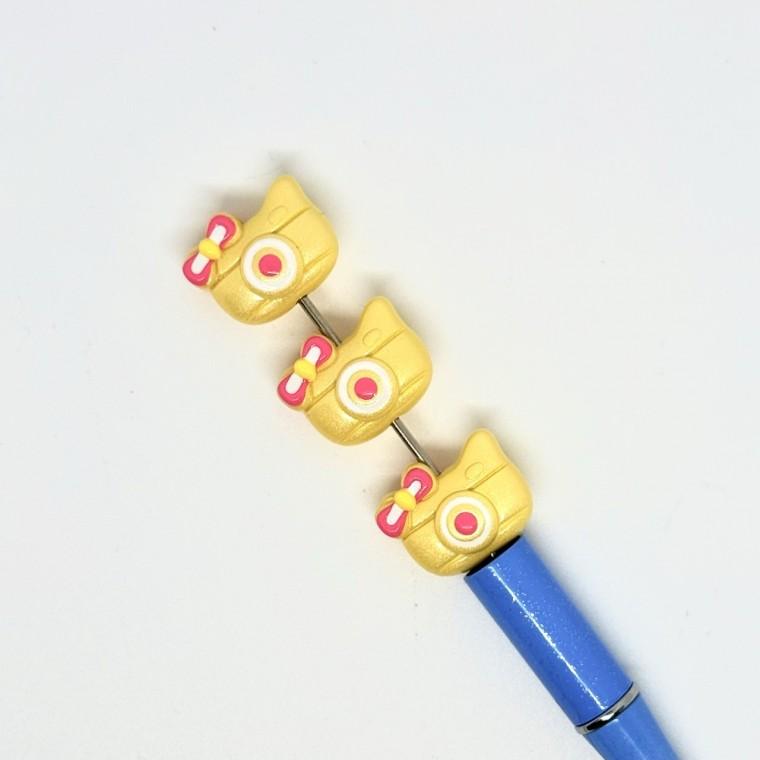 볼펜꾸미기 볼꾸 동대문 꾸미기 DIY 캐릭터 알록달록 미니 카메라 골드 찰칵