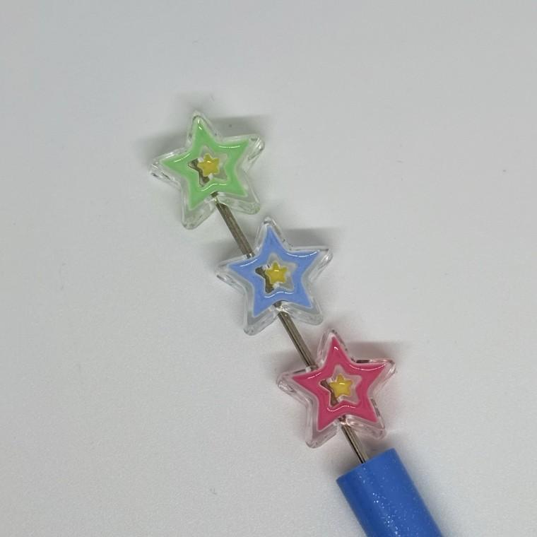 볼펜꾸미기 볼꾸 동대문 꾸미기 DIY 캐릭터 알록달록 미니 컬러 별 스타 투명
