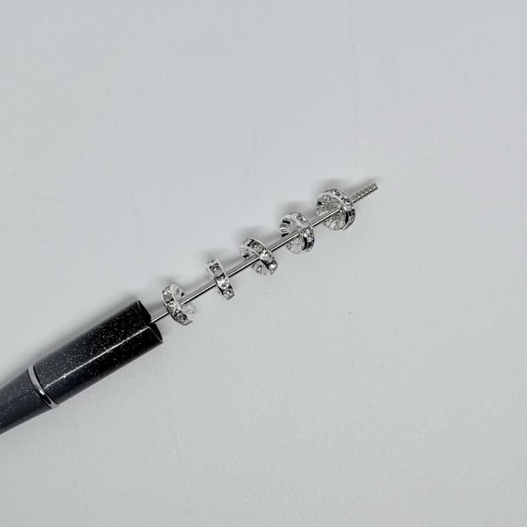 볼펜꾸미기 볼꾸 동대문 꾸미기 DIY 론델 도넛링 파츠 고리 오링 실버 폰줄 키링 미니