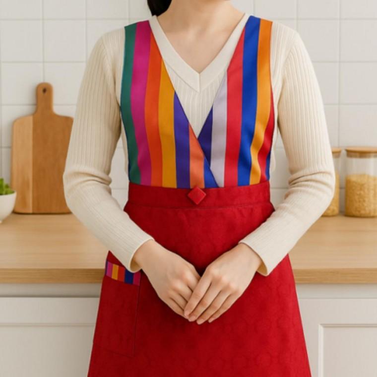 한복앞치마 추석 명절 행사 전통 예쁜 외국인 색동 기념품 PO-091